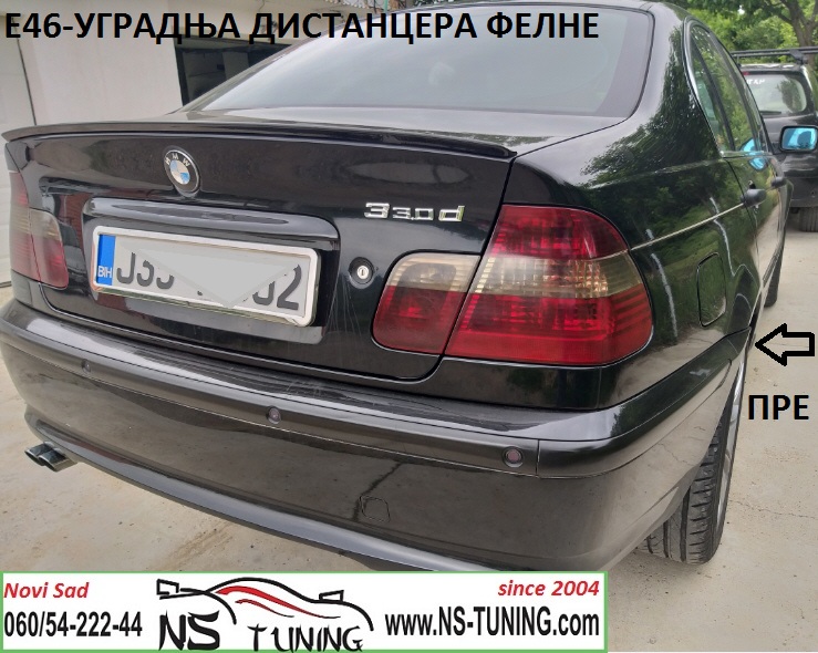 bmw e46 distanceri felne 5x120 15mm sraf produzeni 12x1.5 sigurnosni ugradnja novi sad tuning